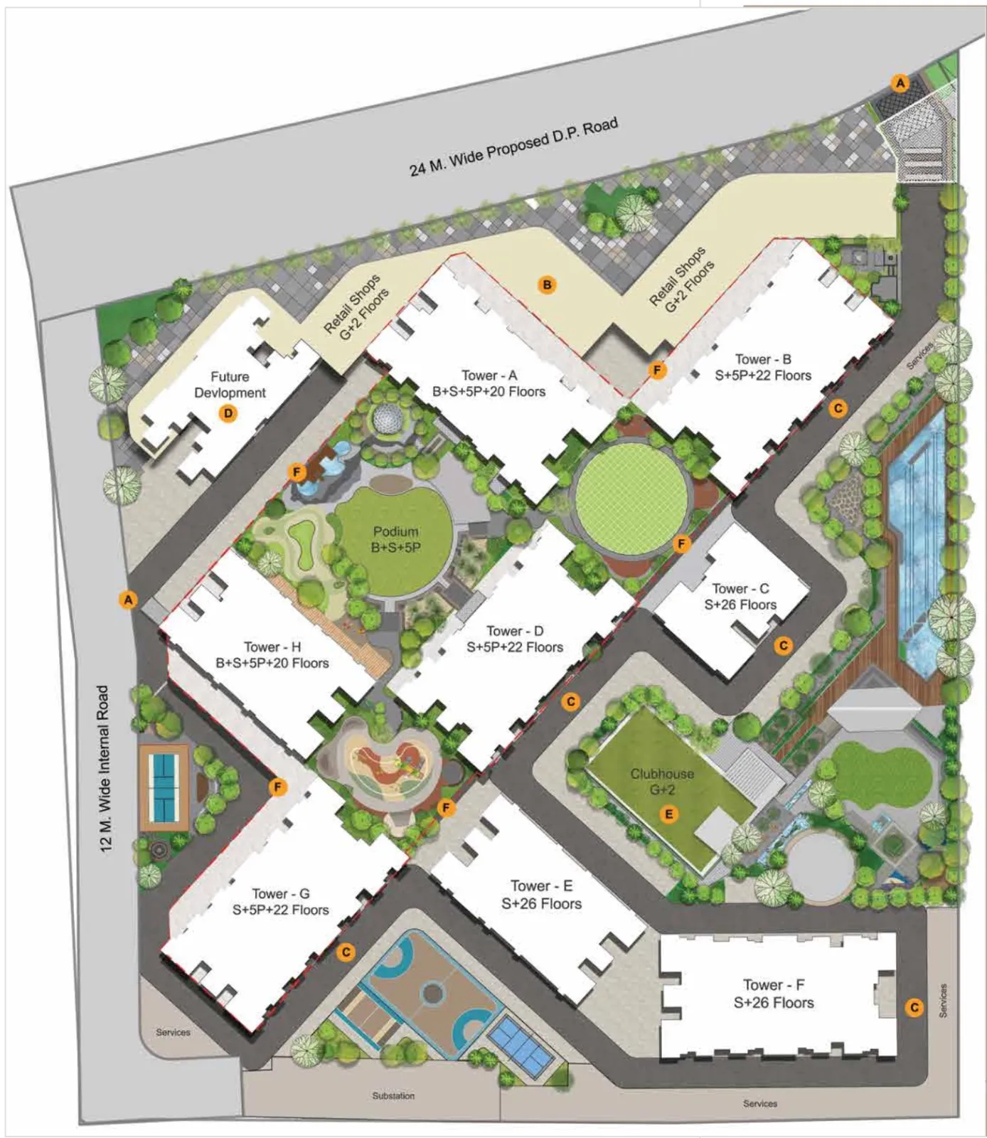 2 BHK Unit Plan of 24K Manor